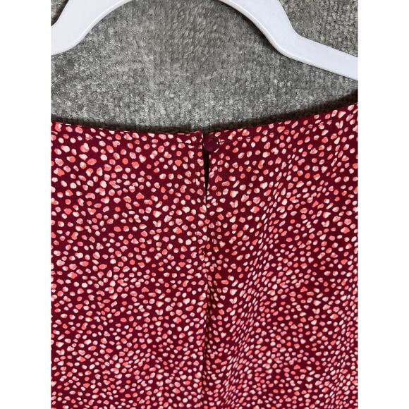 LC Lauren Conrad Ruffle Bell Sleeve Split Back Top Womens Size‎ XL Red Keyhole - Picture 5 of 8